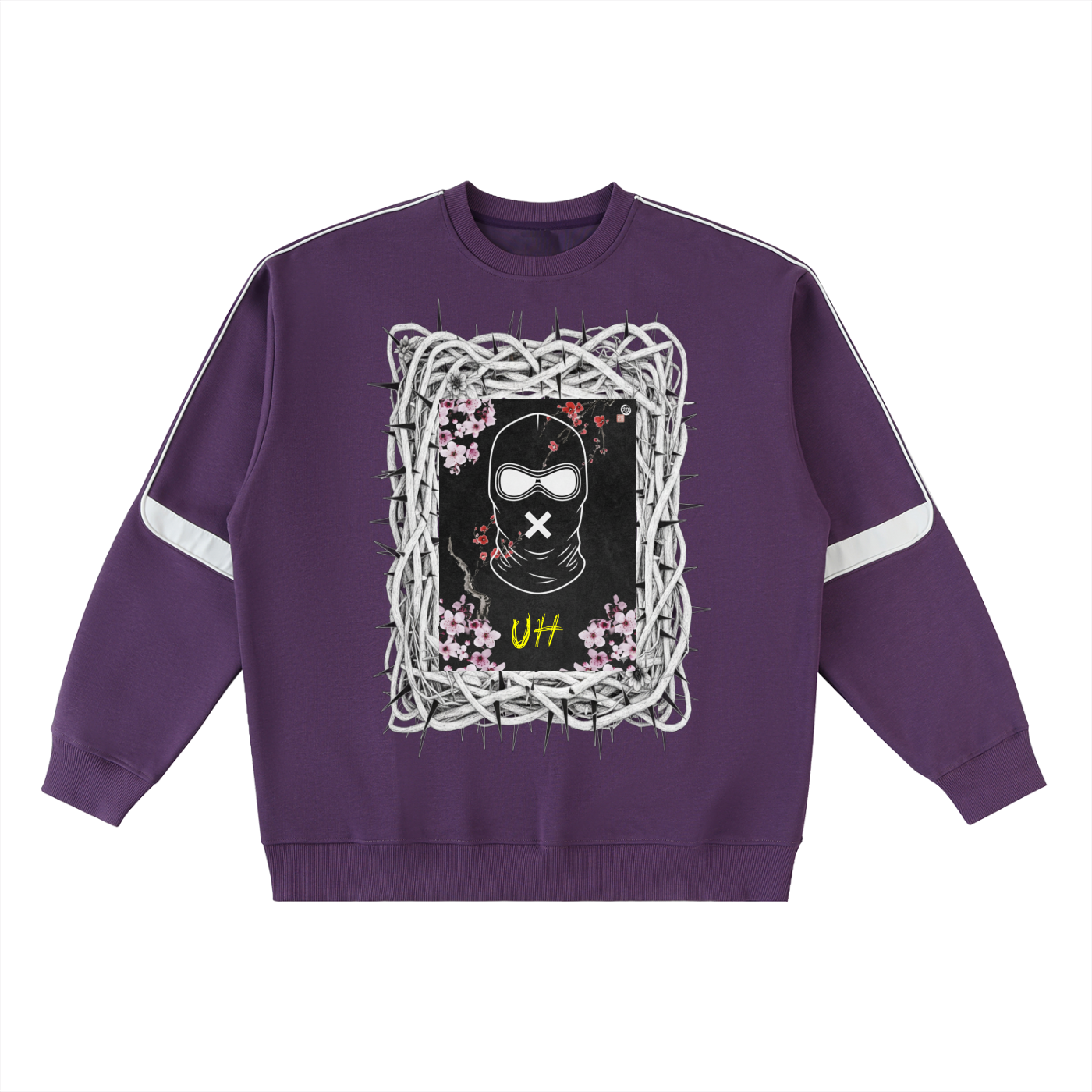 "Urban Haze" Streetwear Graphic Oversized Crewneck Taped Sweatshirt
