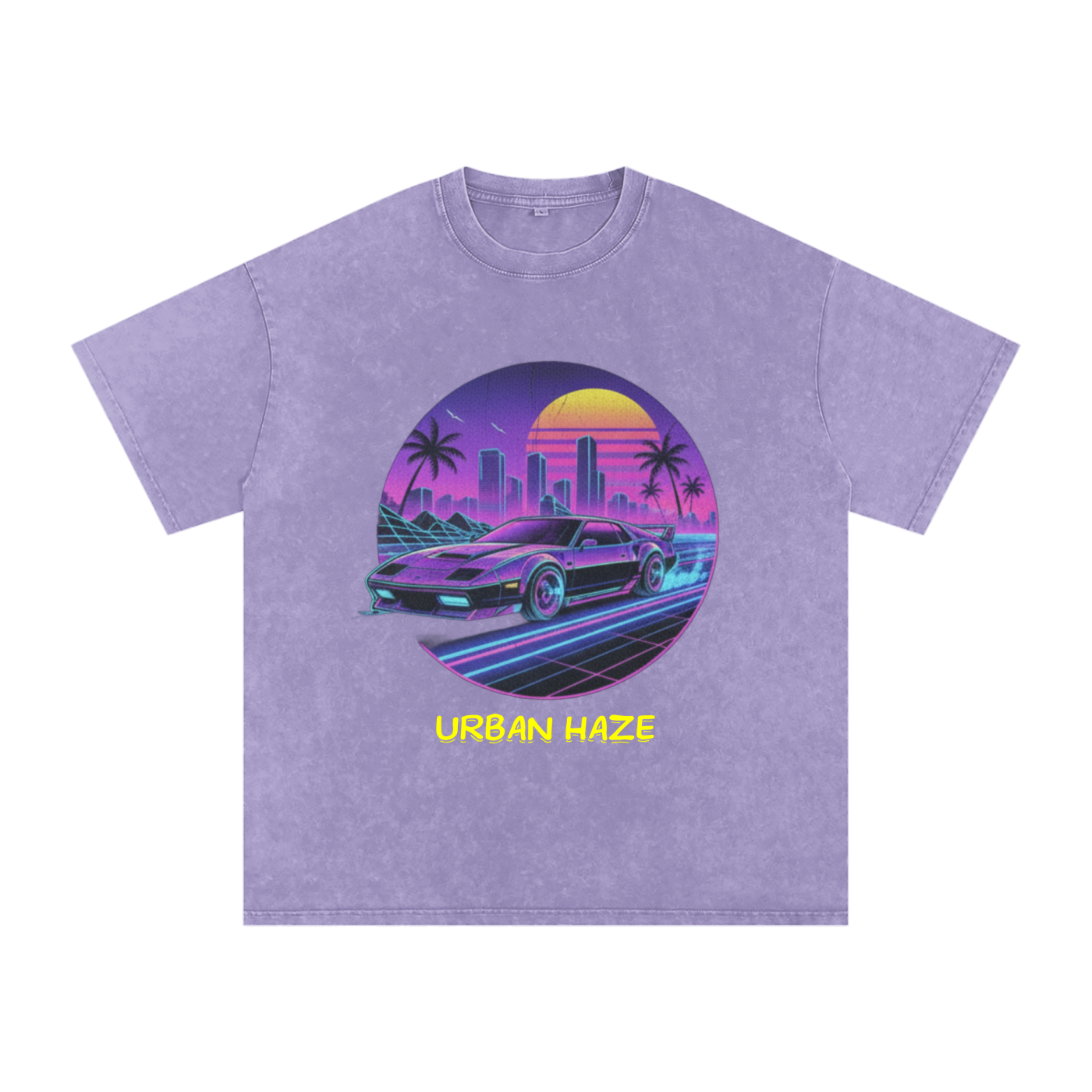 "Urban Haze" Retro Snow Washed Oversized Cotton T-Shirt