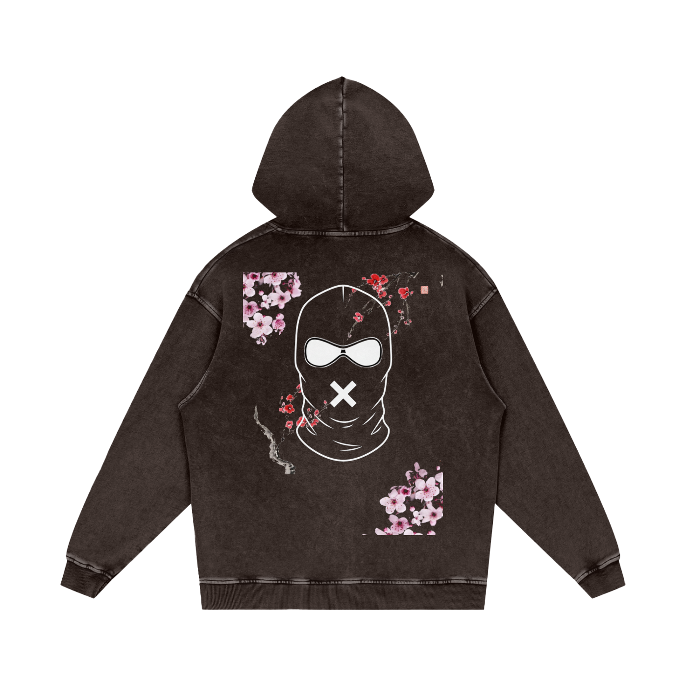 "Urban Haze" Ski Mask Snow Washed Loose Cotton Hoodie