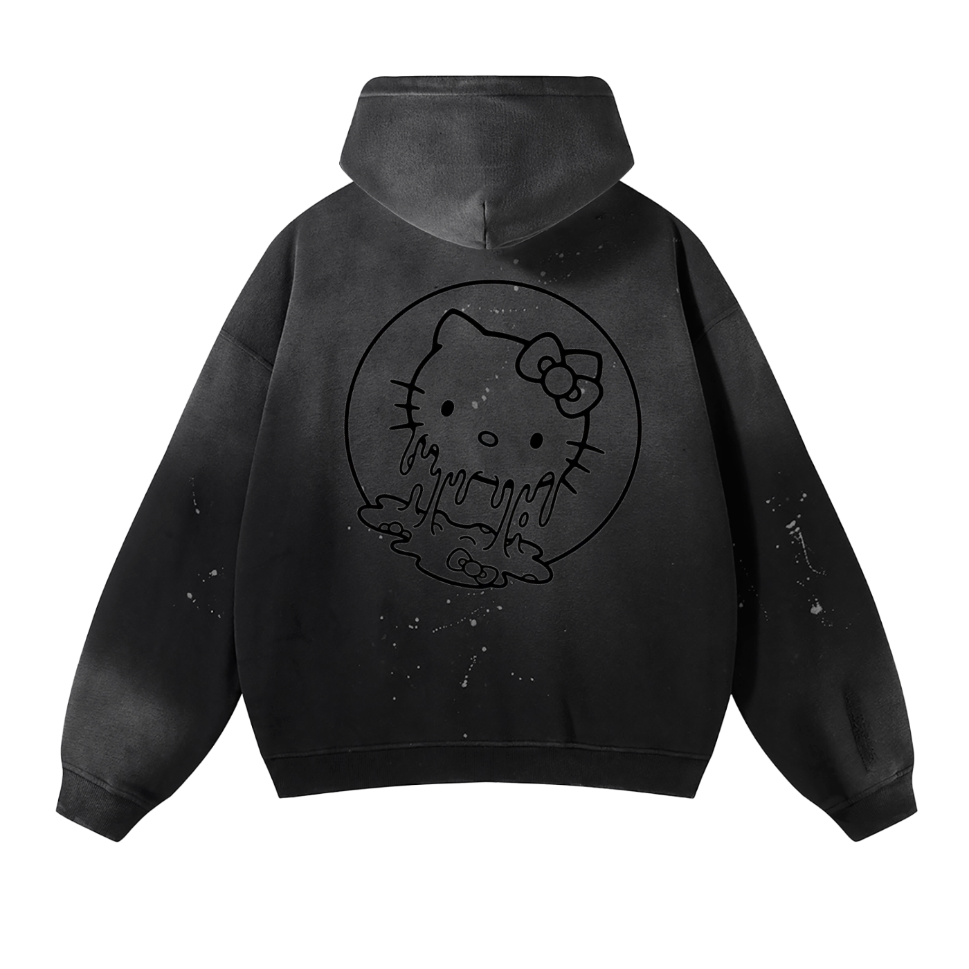 Vintage Washed Frayed Fleece Hello Kitty Hoodie