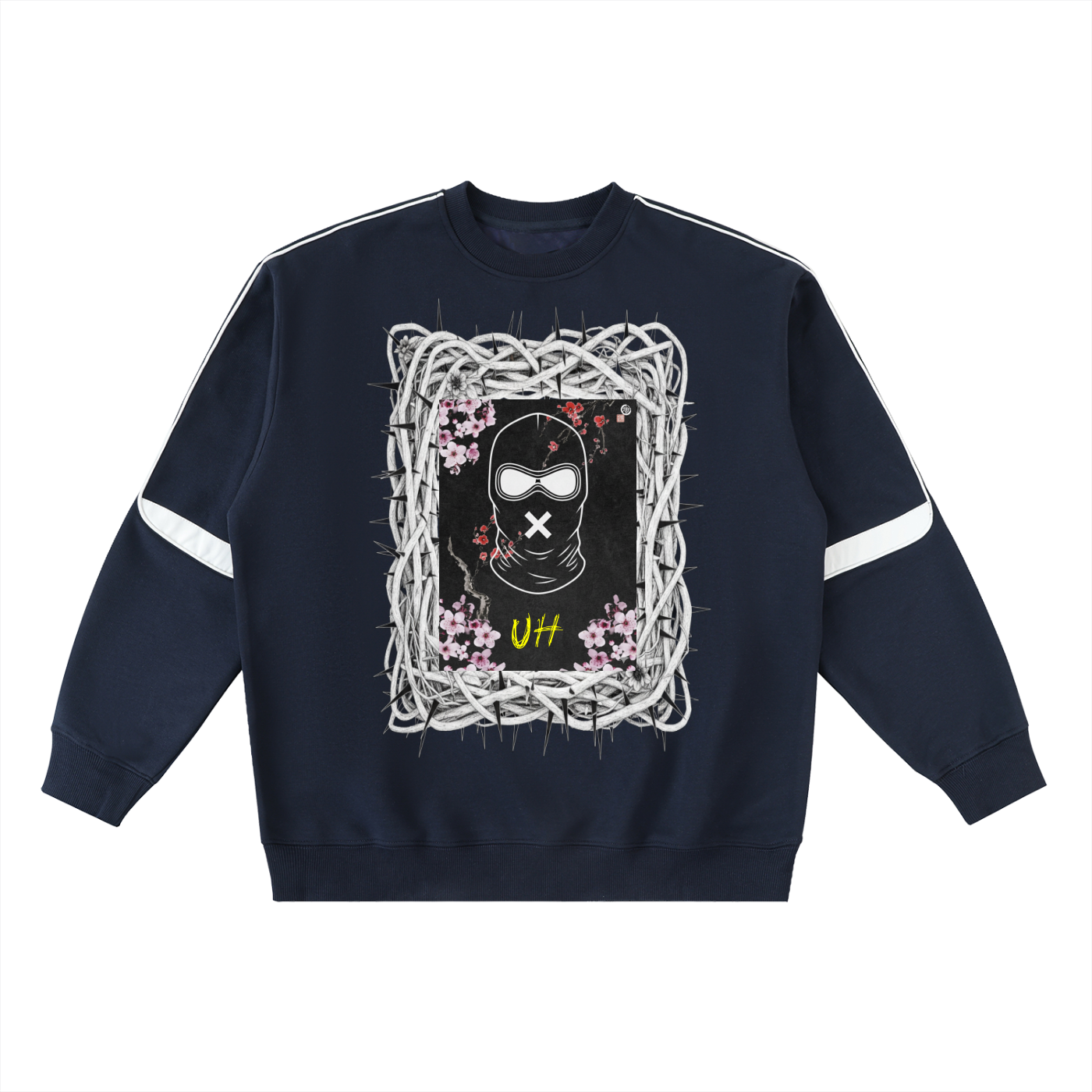 "Urban Haze" Streetwear Graphic Oversized Crewneck Taped Sweatshirt