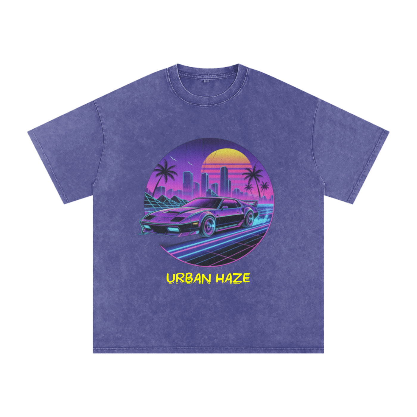 "Urban Haze" Retro Snow Washed Oversized Cotton T-Shirt