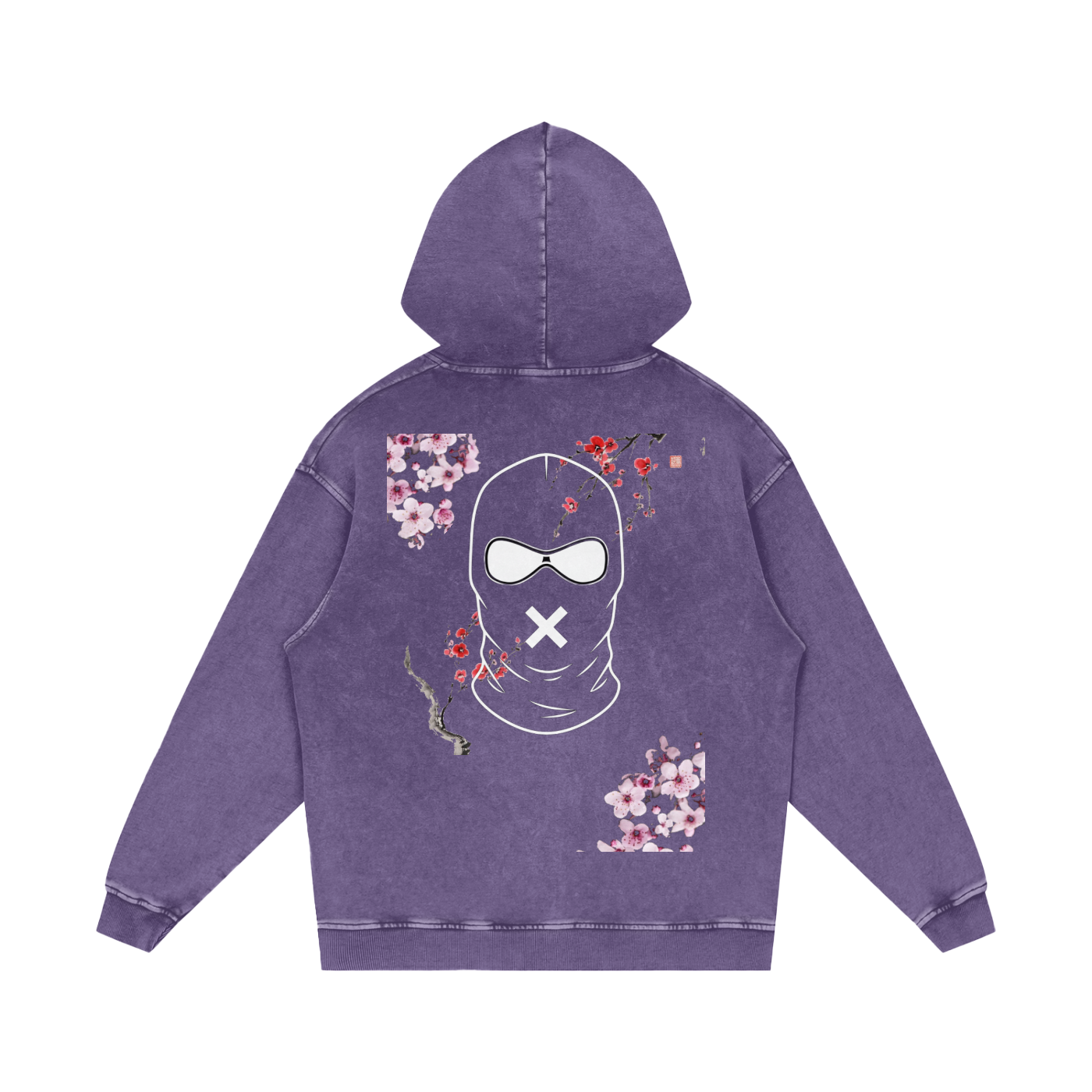 "Urban Haze" Ski Mask Snow Washed Loose Cotton Hoodie