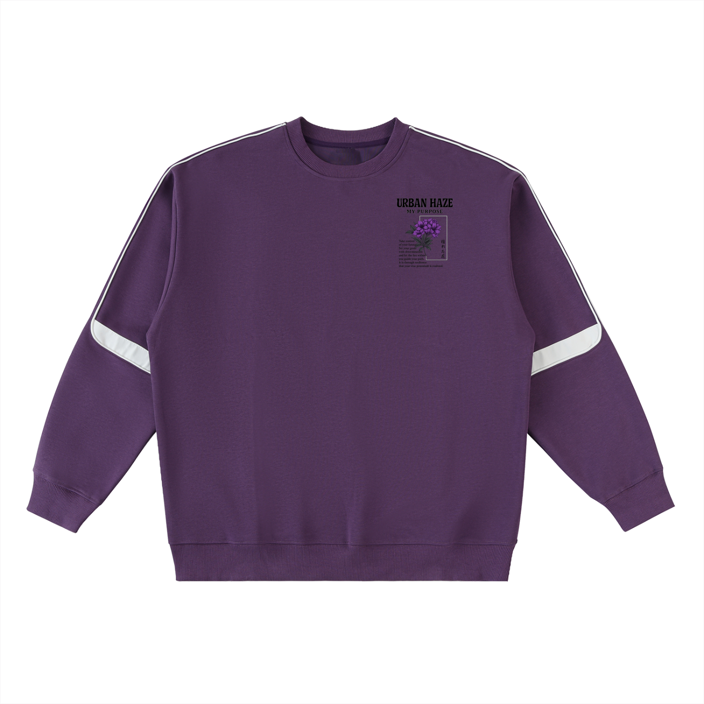 “URBAN HAZE” Oversized Crewneck Taped Sweatshirt