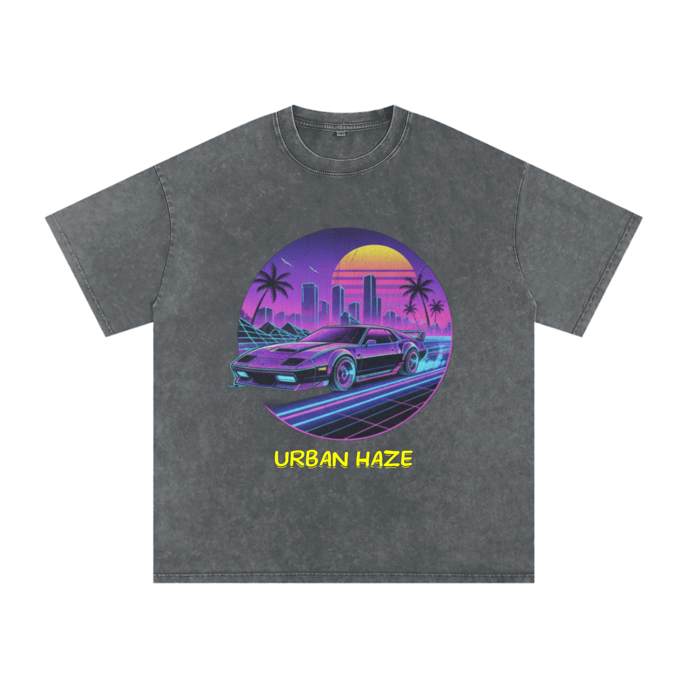 "Urban Haze" Retro Snow Washed Oversized Cotton T-Shirt