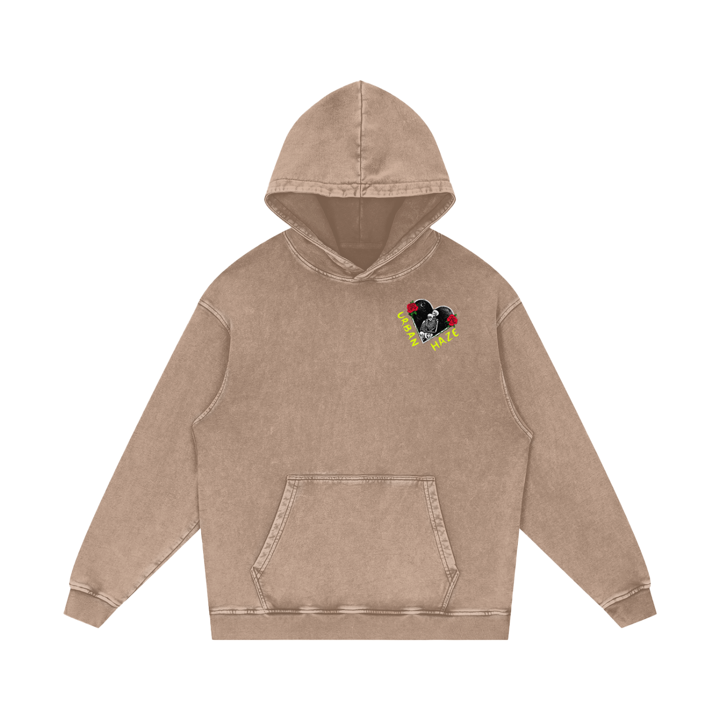 “URBAN HAZE” Vintage "Night Crawlers" Skeleton Snow Washed Loose Cotton Hoodie