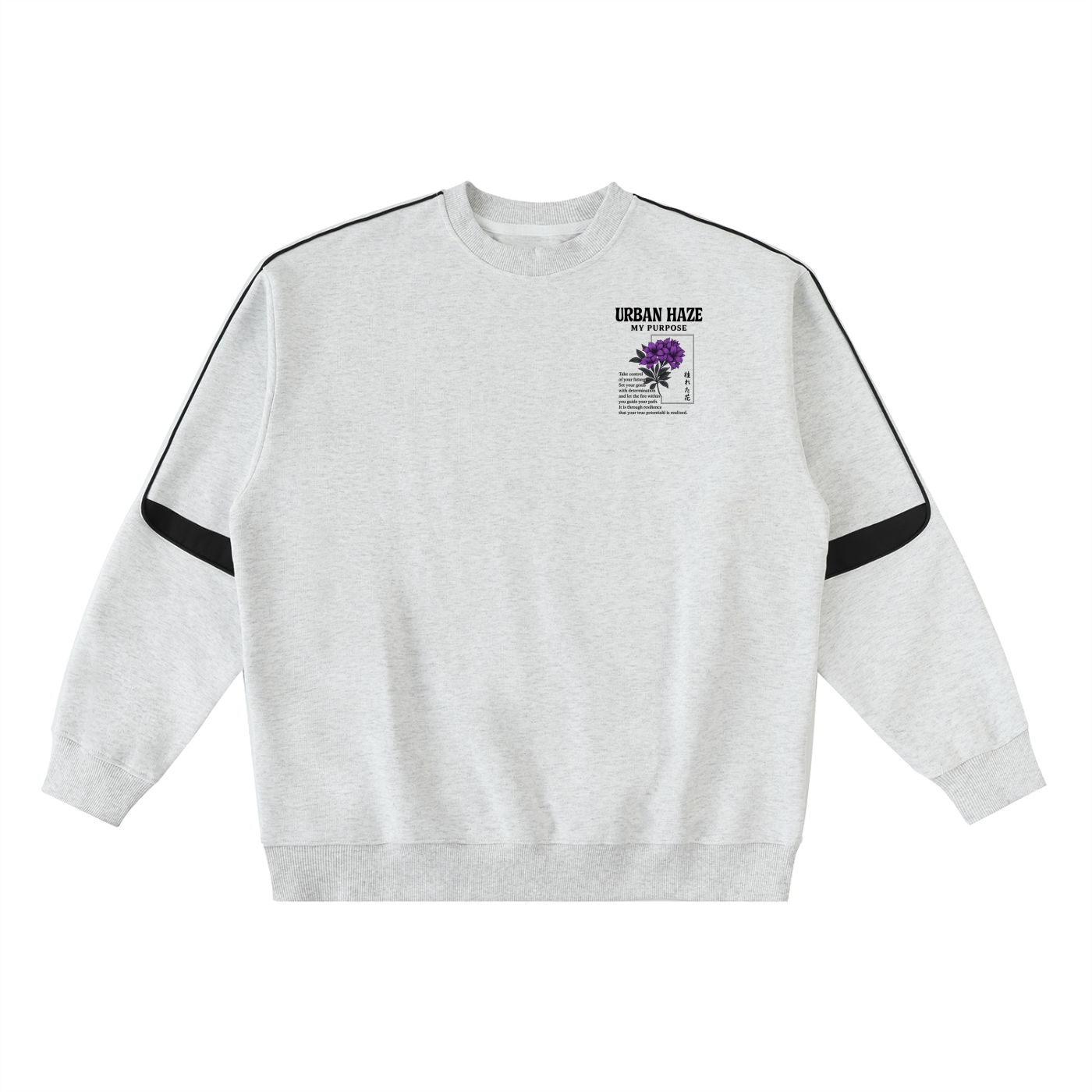 “URBAN HAZE” Oversized Crewneck Taped Sweatshirt