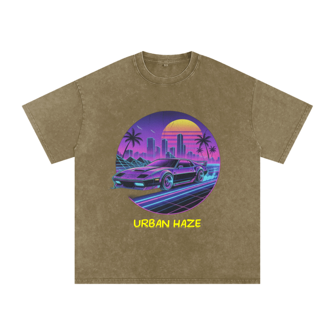 "Urban Haze" Retro Snow Washed Oversized Cotton T-Shirt
