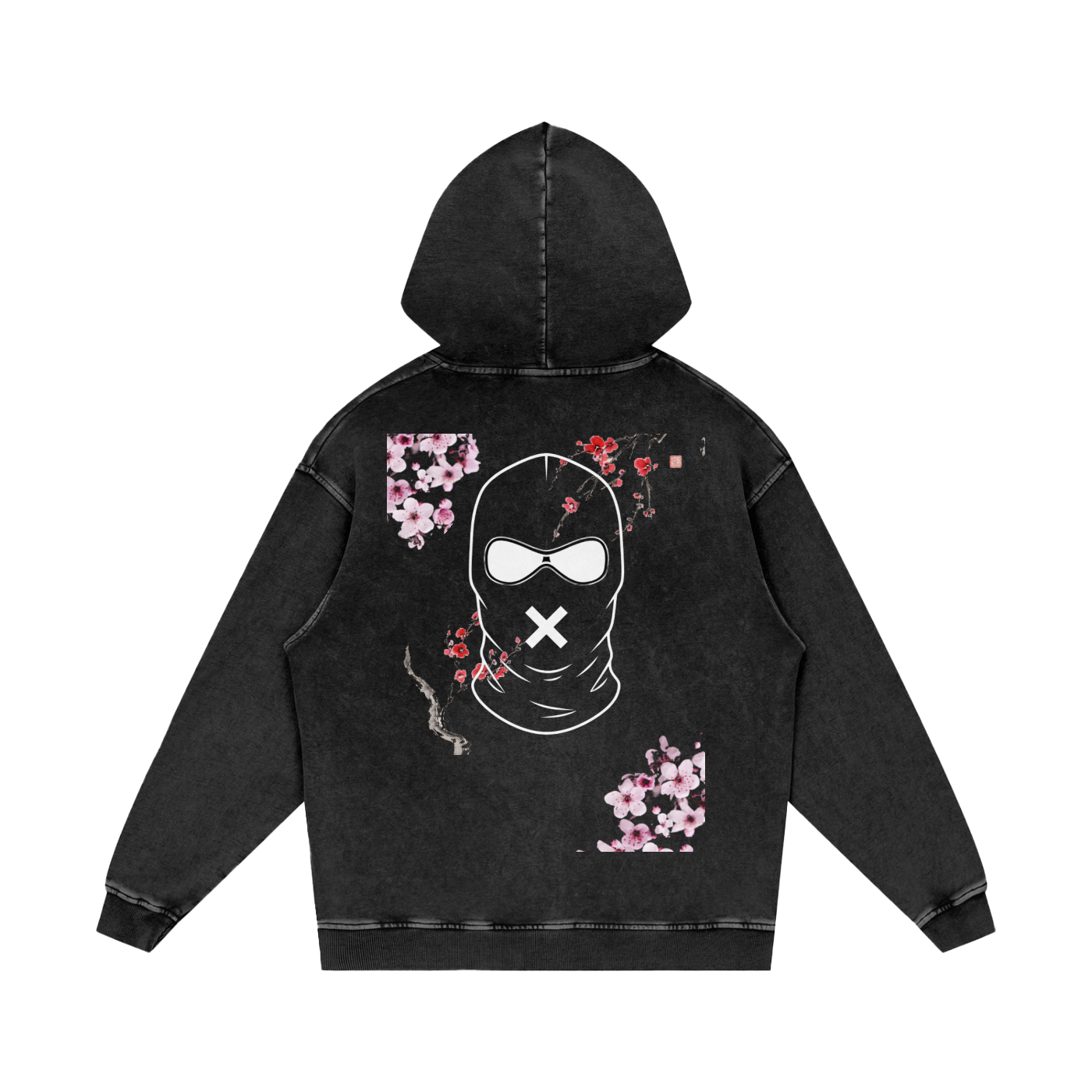 "Urban Haze" Ski Mask Snow Washed Loose Cotton Hoodie