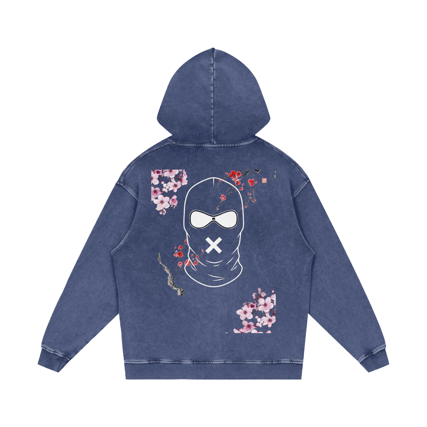 "Urban Haze" Ski Mask Snow Washed Loose Cotton Hoodie