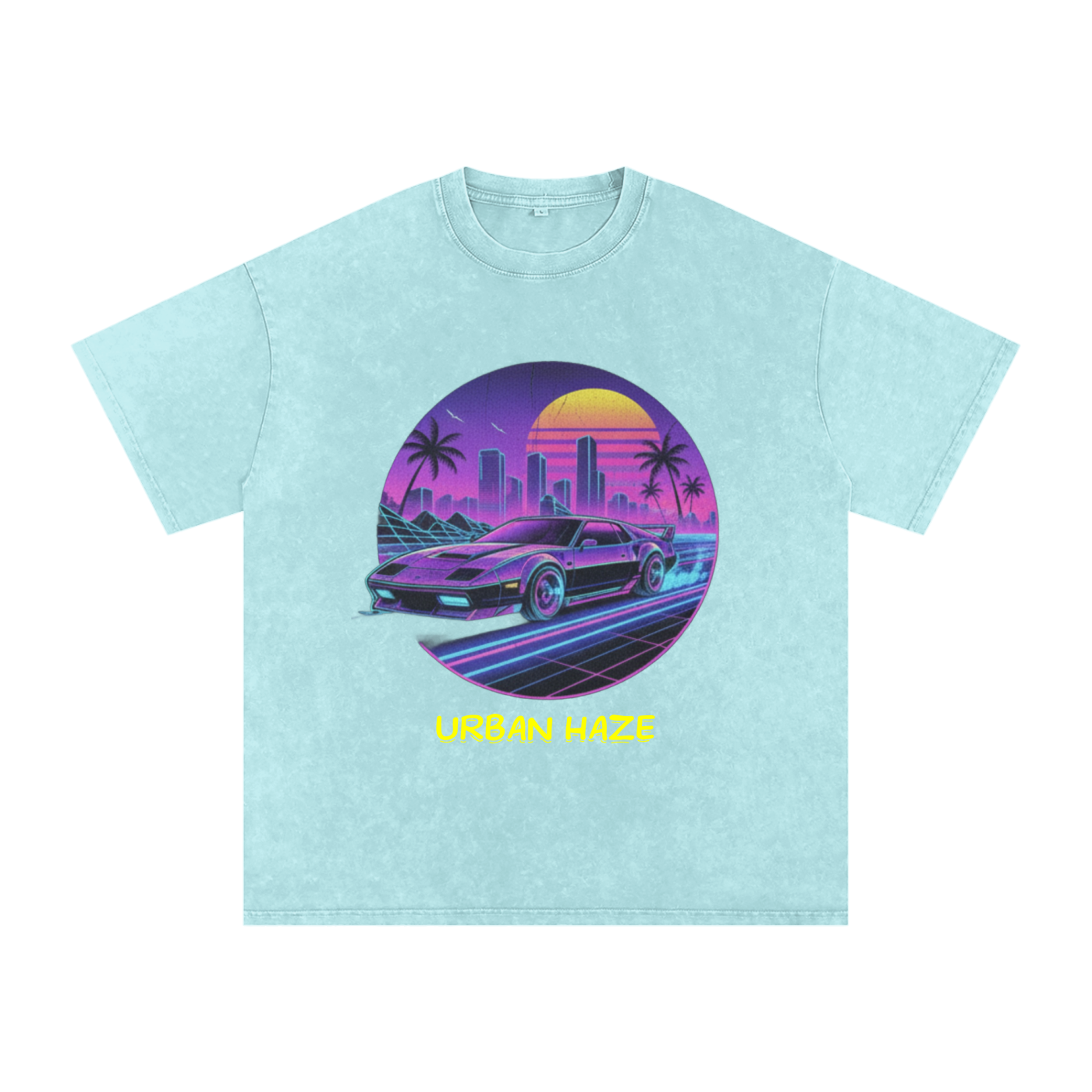 "Urban Haze" Retro Snow Washed Oversized Cotton T-Shirt