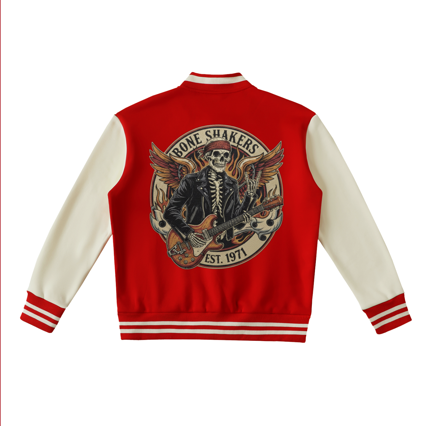“URBAN HAZE” Bone Shakers Two-Tone Fleeced Varsity Jacket