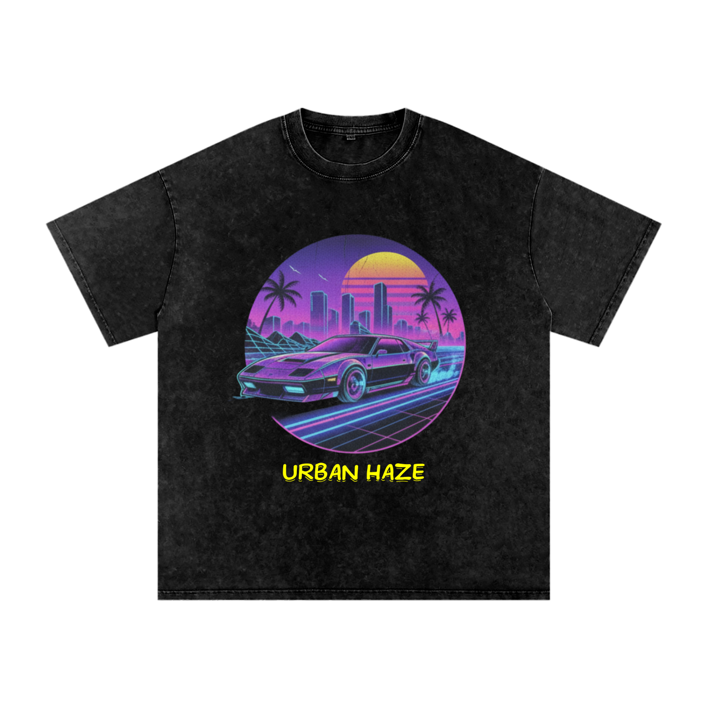 "Urban Haze" Retro Snow Washed Oversized Cotton T-Shirt