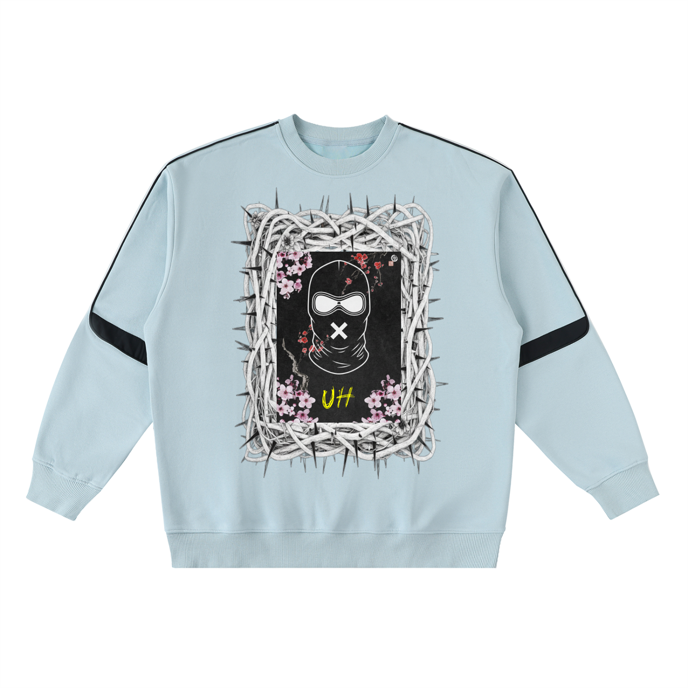 "Urban Haze" Streetwear Graphic Oversized Crewneck Taped Sweatshirt