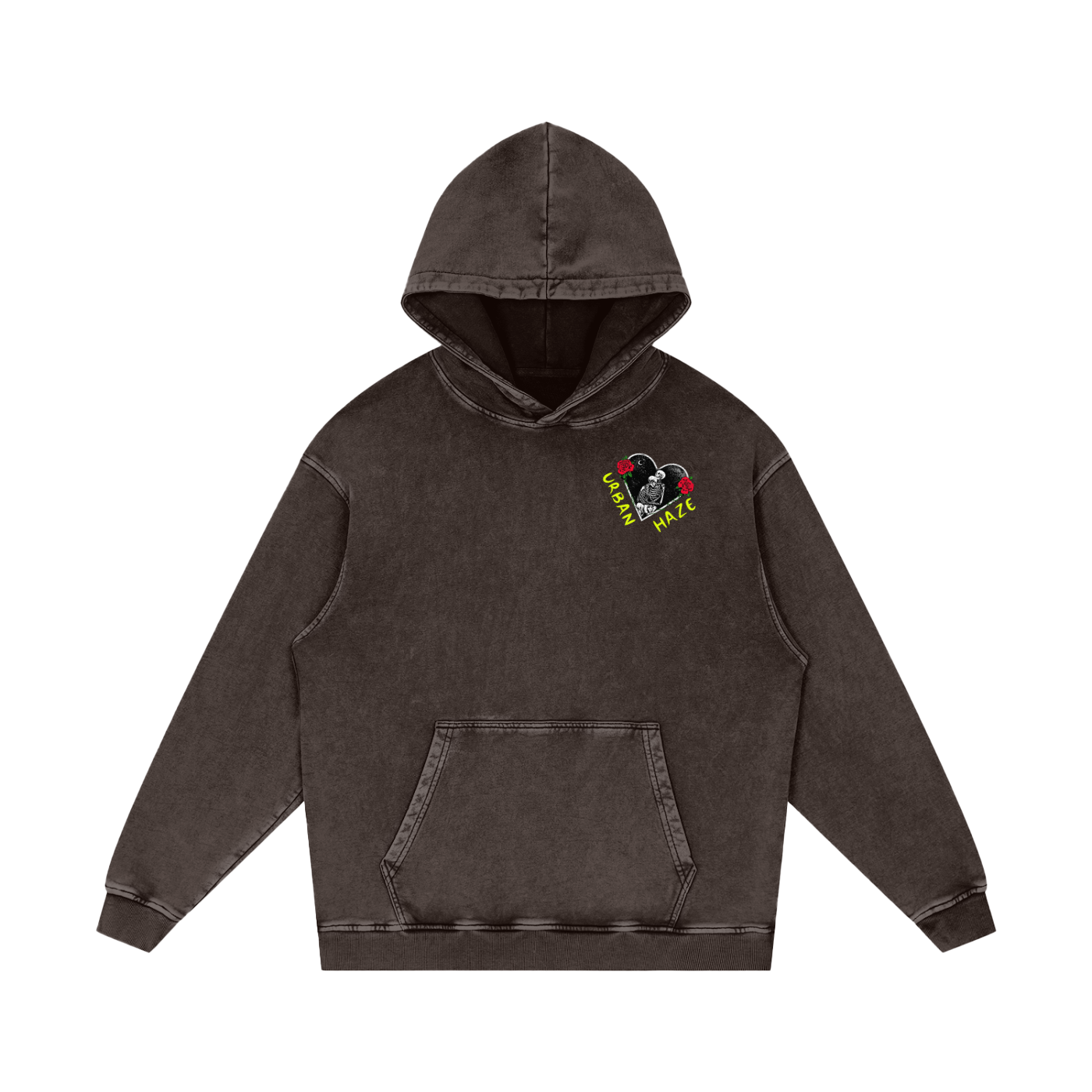 “URBAN HAZE” Vintage "Night Crawlers" Skeleton Snow Washed Loose Cotton Hoodie