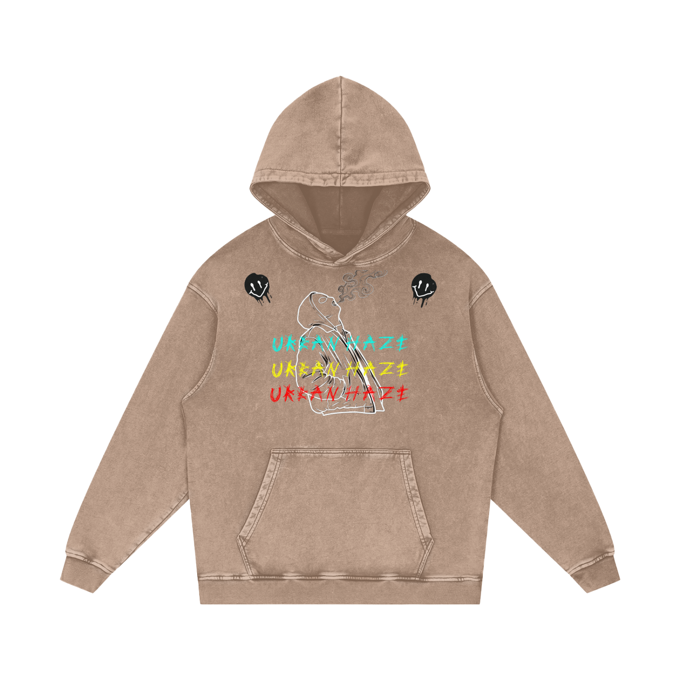 "Urban Haze" Ski Mask Snow Washed Loose Cotton Hoodie