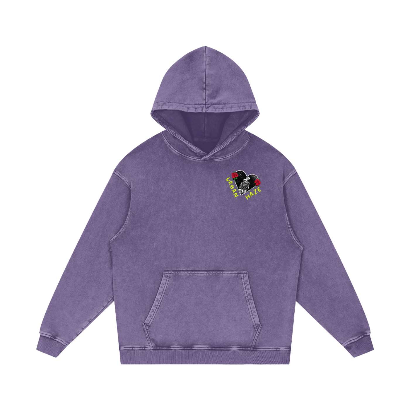 “URBAN HAZE” Vintage "Night Crawlers" Skeleton Snow Washed Loose Cotton Hoodie
