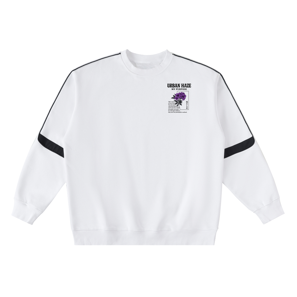 “URBAN HAZE” Oversized Crewneck Taped Sweatshirt