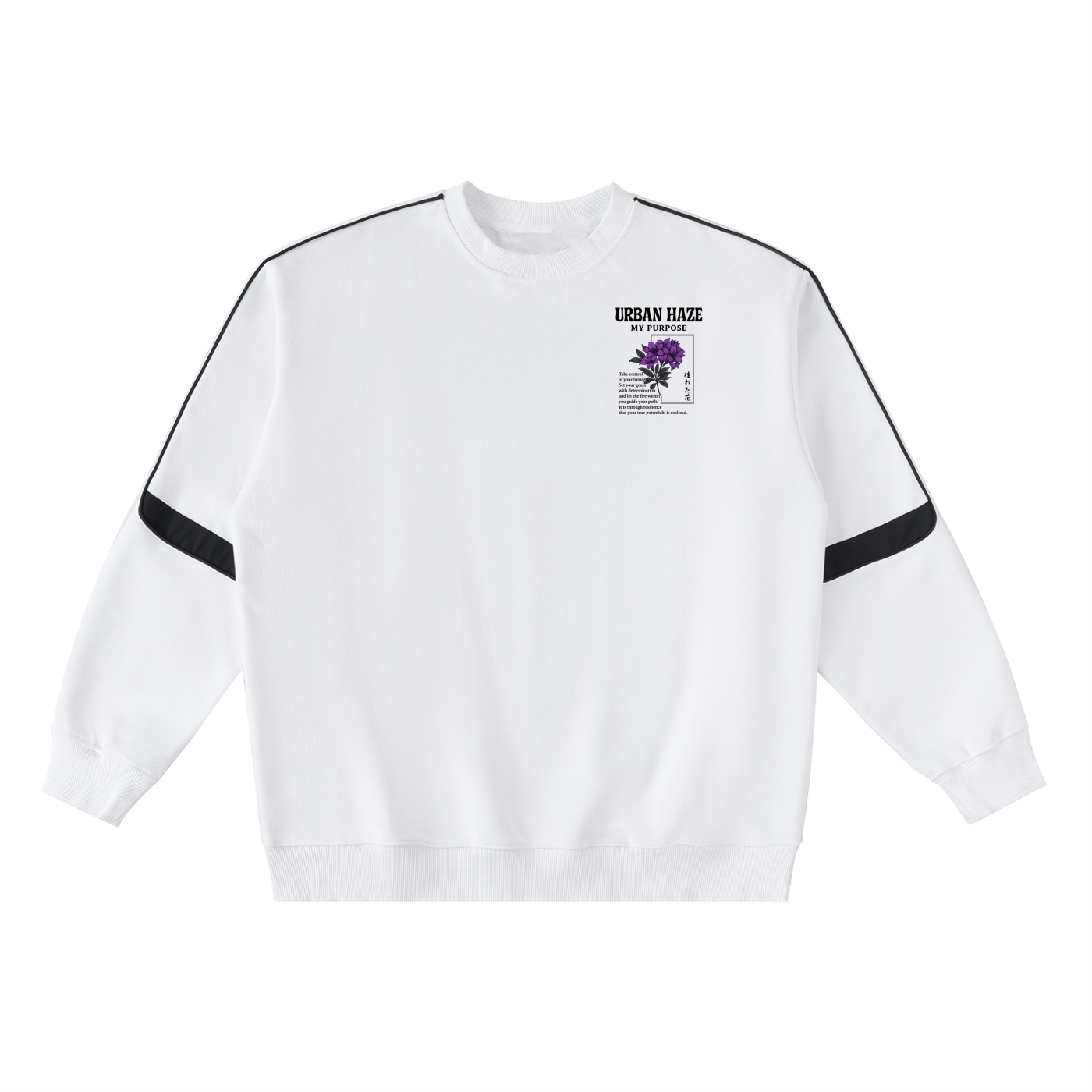 “URBAN HAZE” Oversized Crewneck Taped Sweatshirt