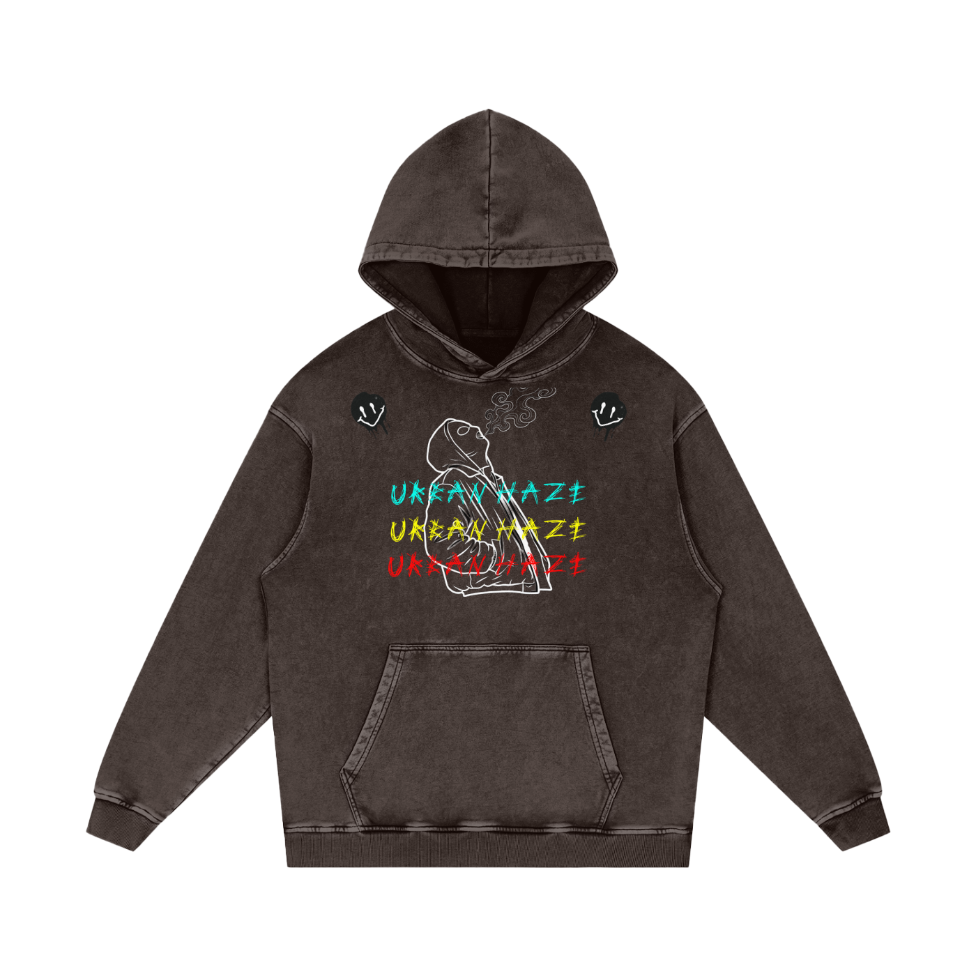 "Urban Haze" Ski Mask Snow Washed Loose Cotton Hoodie