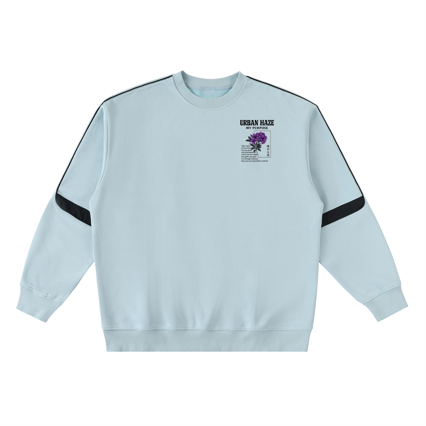 “URBAN HAZE” Oversized Crewneck Taped Sweatshirt