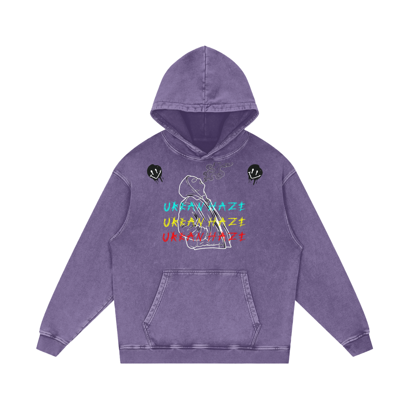 "Urban Haze" Ski Mask Snow Washed Loose Cotton Hoodie