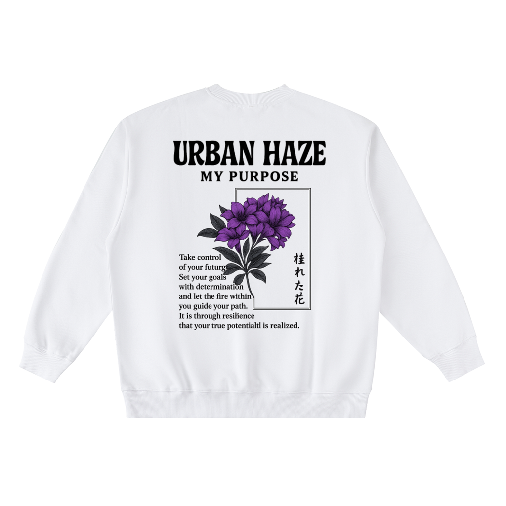 “URBAN HAZE” Oversized Crewneck Taped Sweatshirt