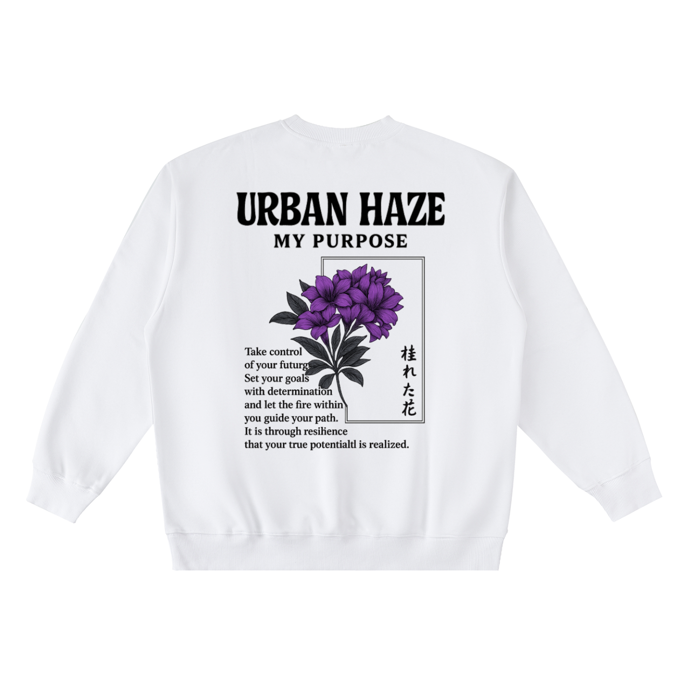 “URBAN HAZE” Oversized Crewneck Taped Sweatshirt