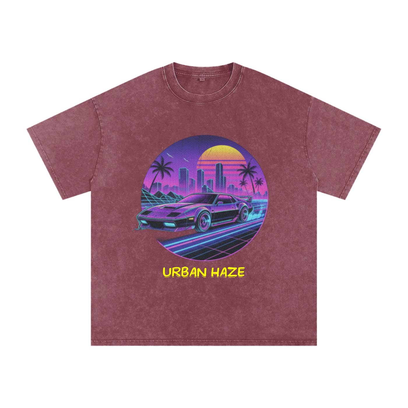 "Urban Haze" Retro Snow Washed Oversized Cotton T-Shirt