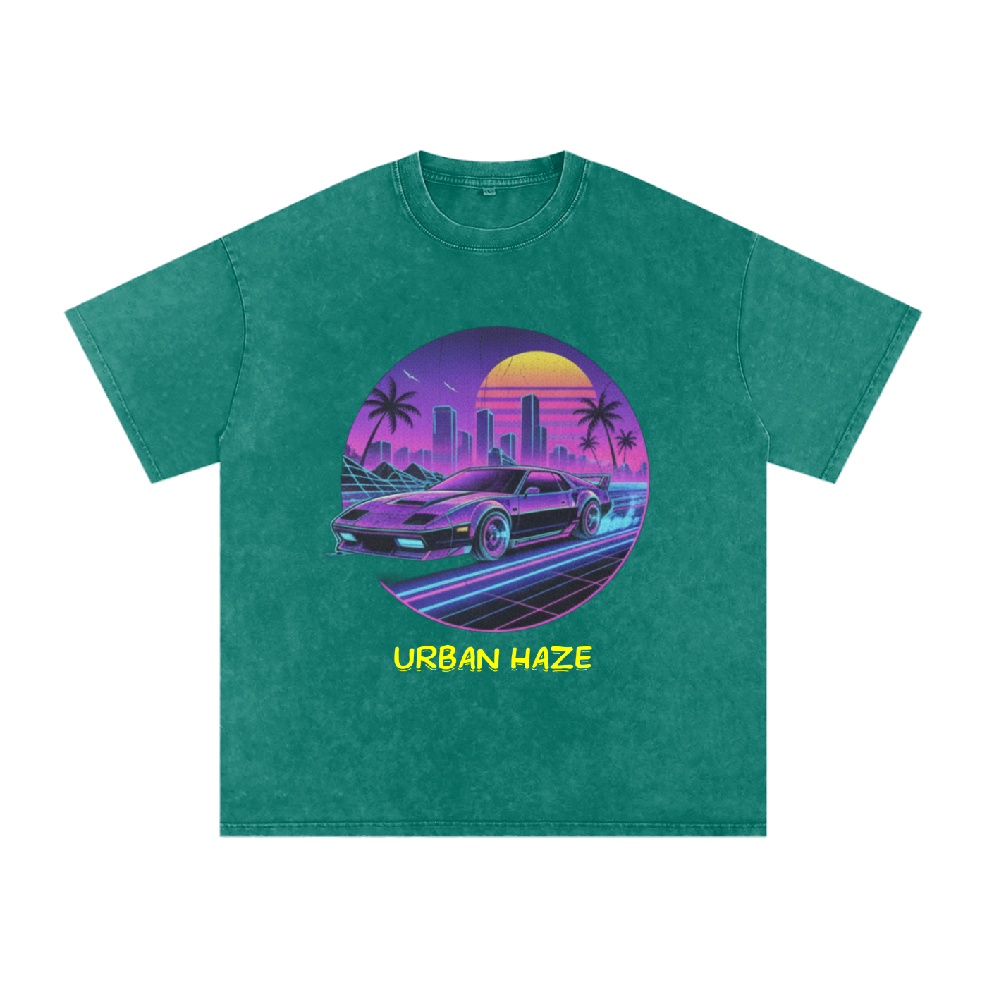 "Urban Haze" Retro Snow Washed Oversized Cotton T-Shirt