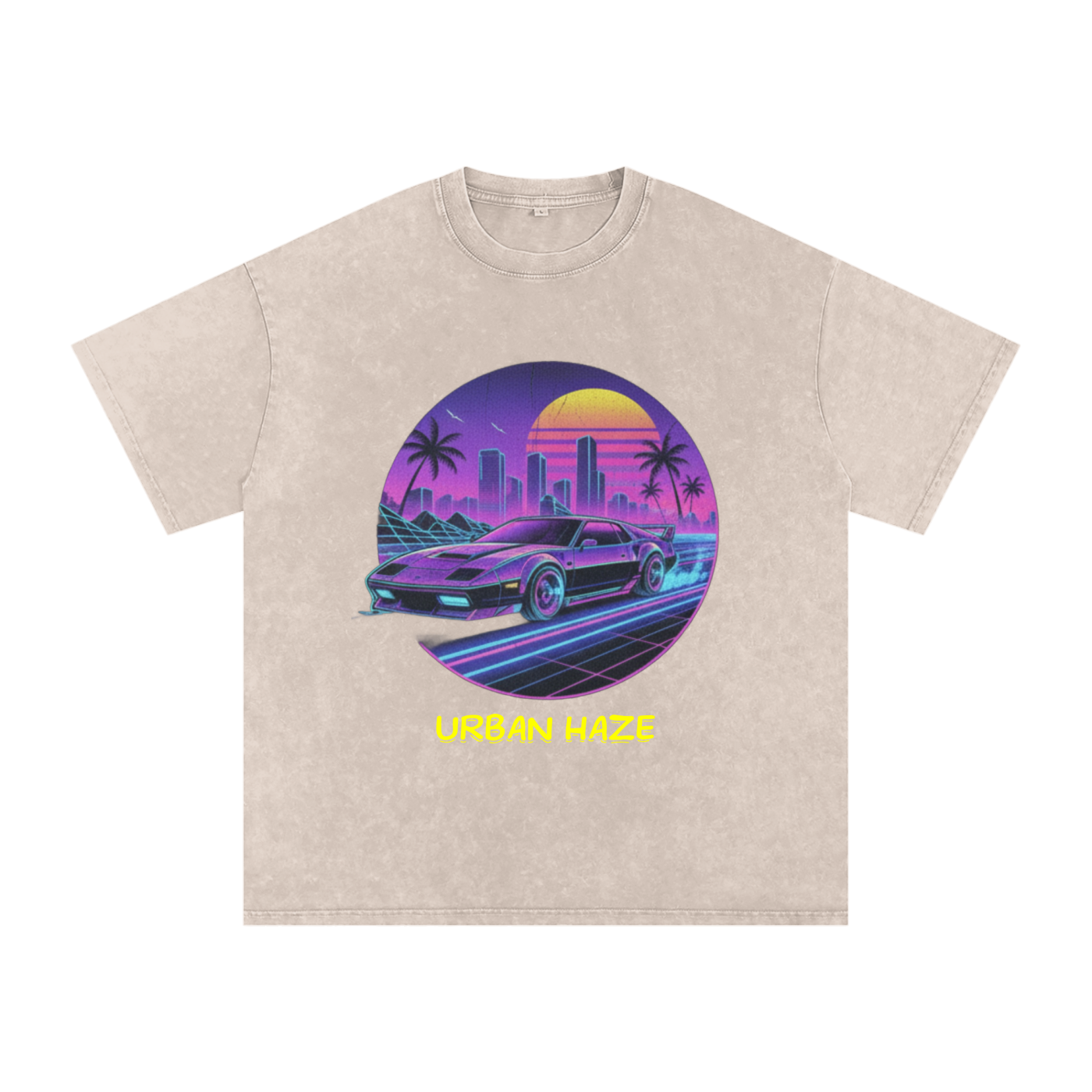 "Urban Haze" Retro Snow Washed Oversized Cotton T-Shirt