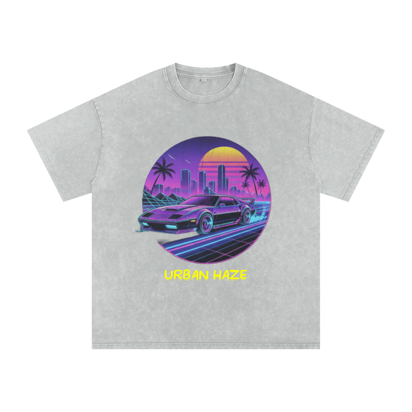 "Urban Haze" Retro Snow Washed Oversized Cotton T-Shirt