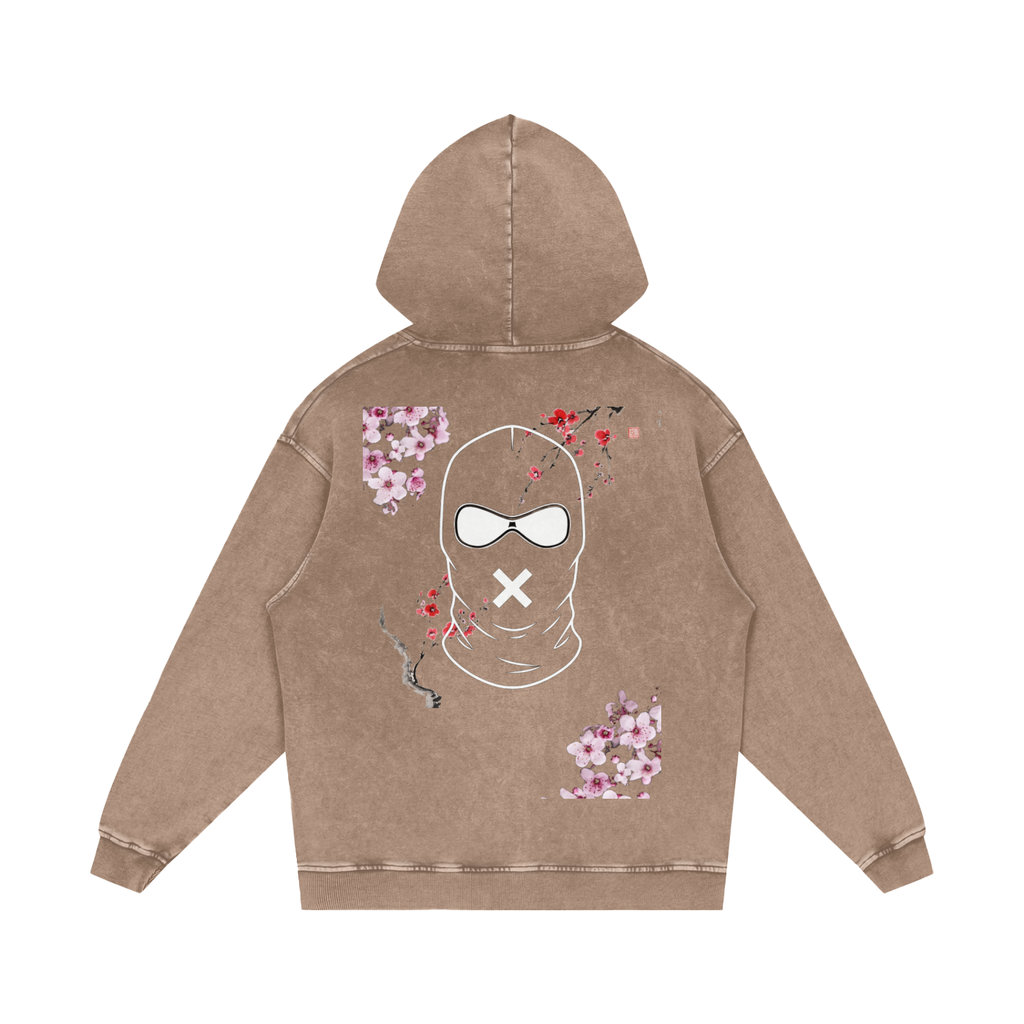 "Urban Haze" Ski Mask Snow Washed Loose Cotton Hoodie