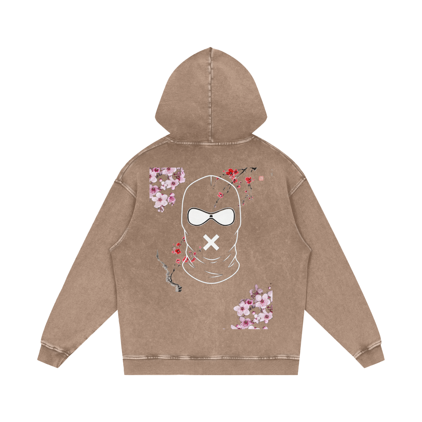 "Urban Haze" Ski Mask Snow Washed Loose Cotton Hoodie