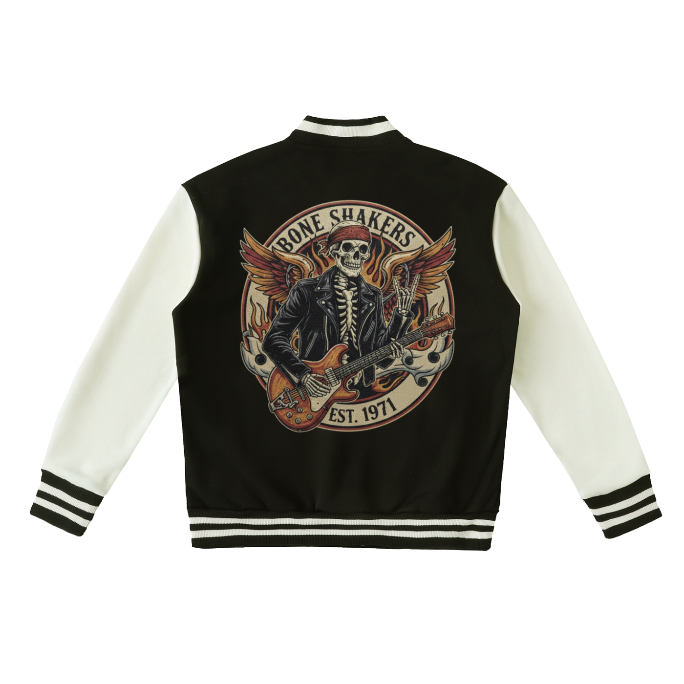 “URBAN HAZE” Bone Shakers Two-Tone Fleeced Varsity Jacket