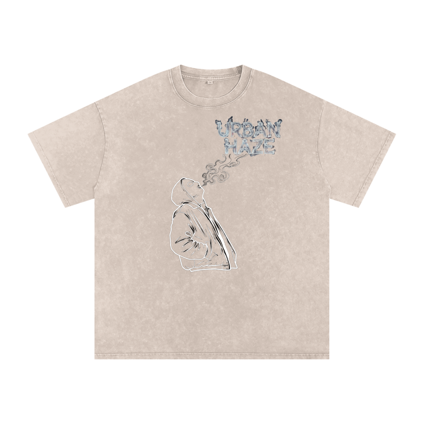 “URBAN HAZE” Snow Washed Oversized Cotton T-Shirt