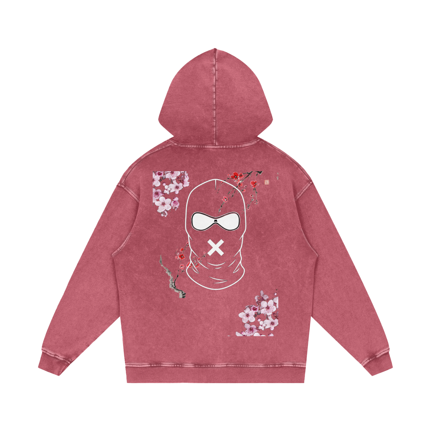 "Urban Haze" Ski Mask Snow Washed Loose Cotton Hoodie