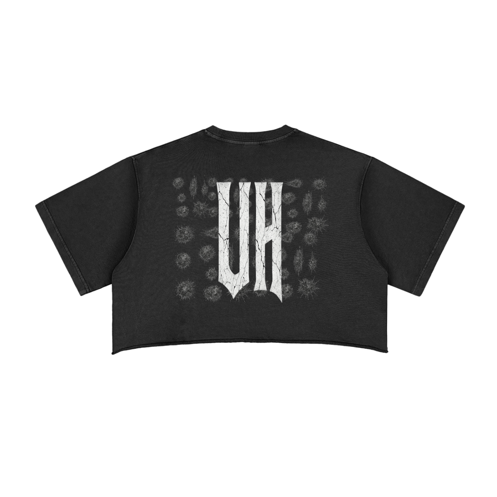 URBAN HAZE “Smoked Out” Snow Washed Raw Edge Crop Top