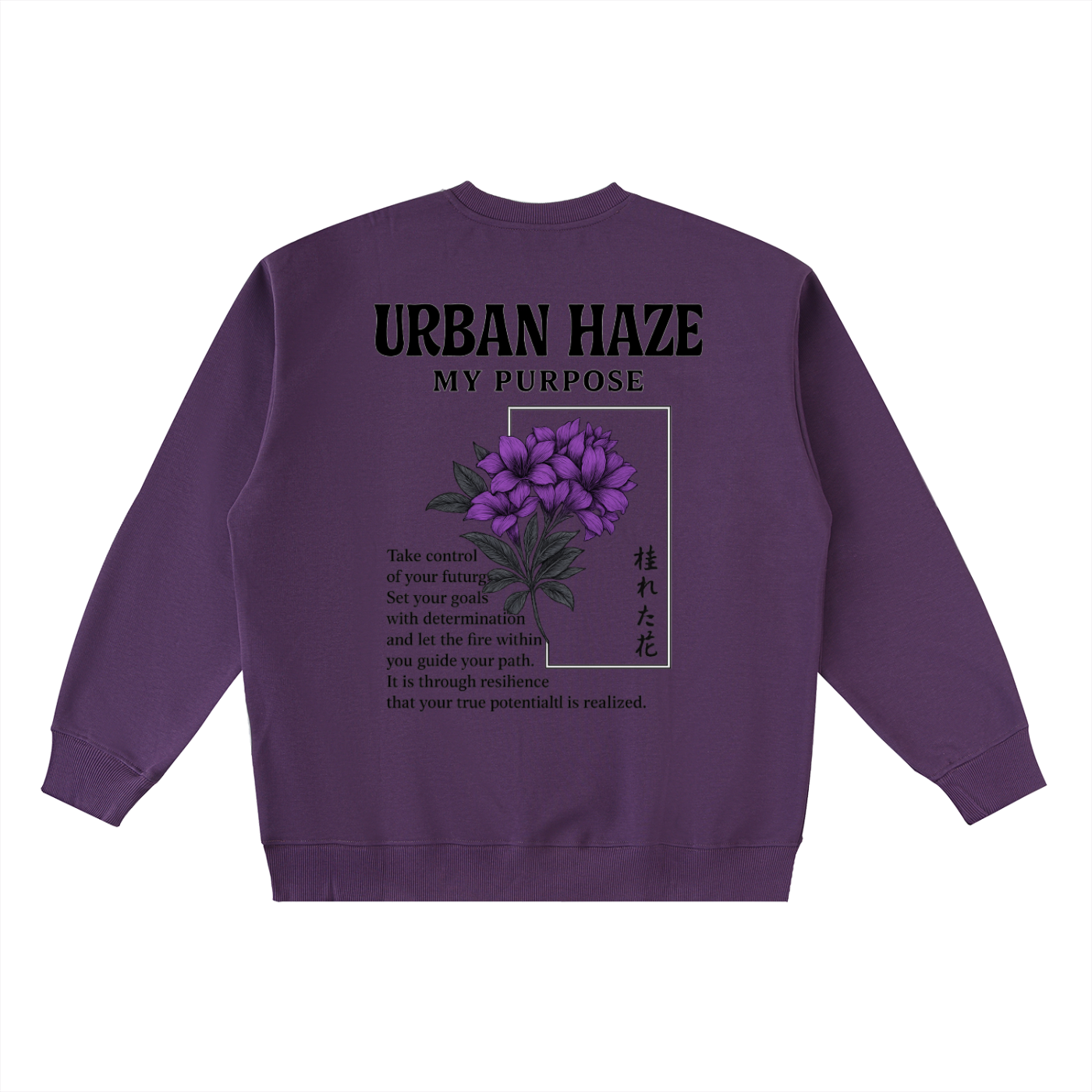 “URBAN HAZE” Oversized Crewneck Taped Sweatshirt