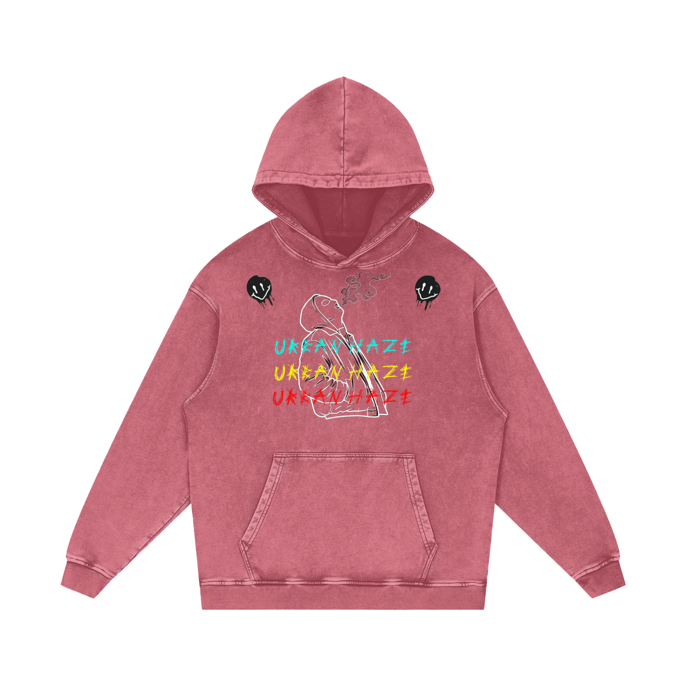 "Urban Haze" Ski Mask Snow Washed Loose Cotton Hoodie