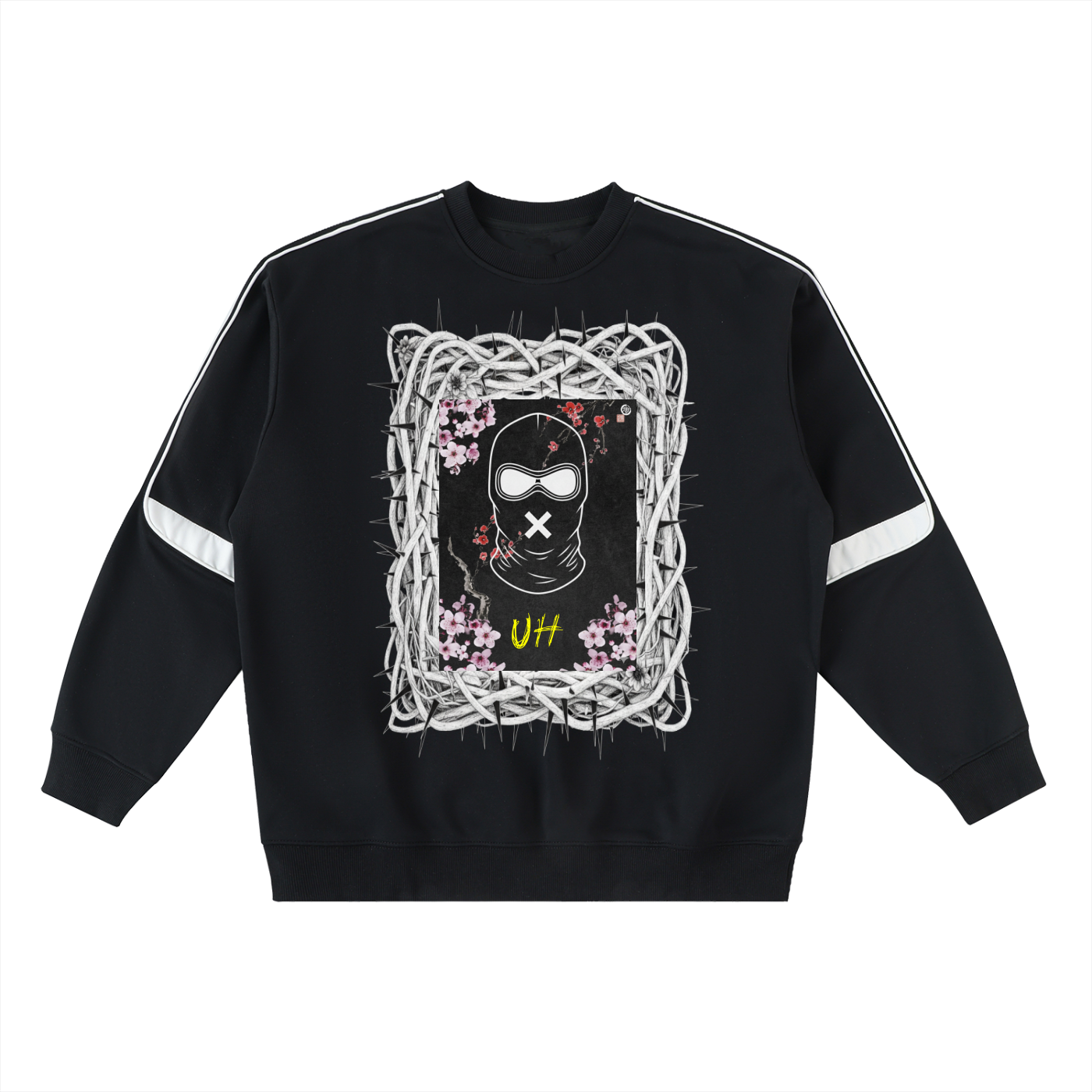 "Urban Haze" Streetwear Graphic Oversized Crewneck Taped Sweatshirt