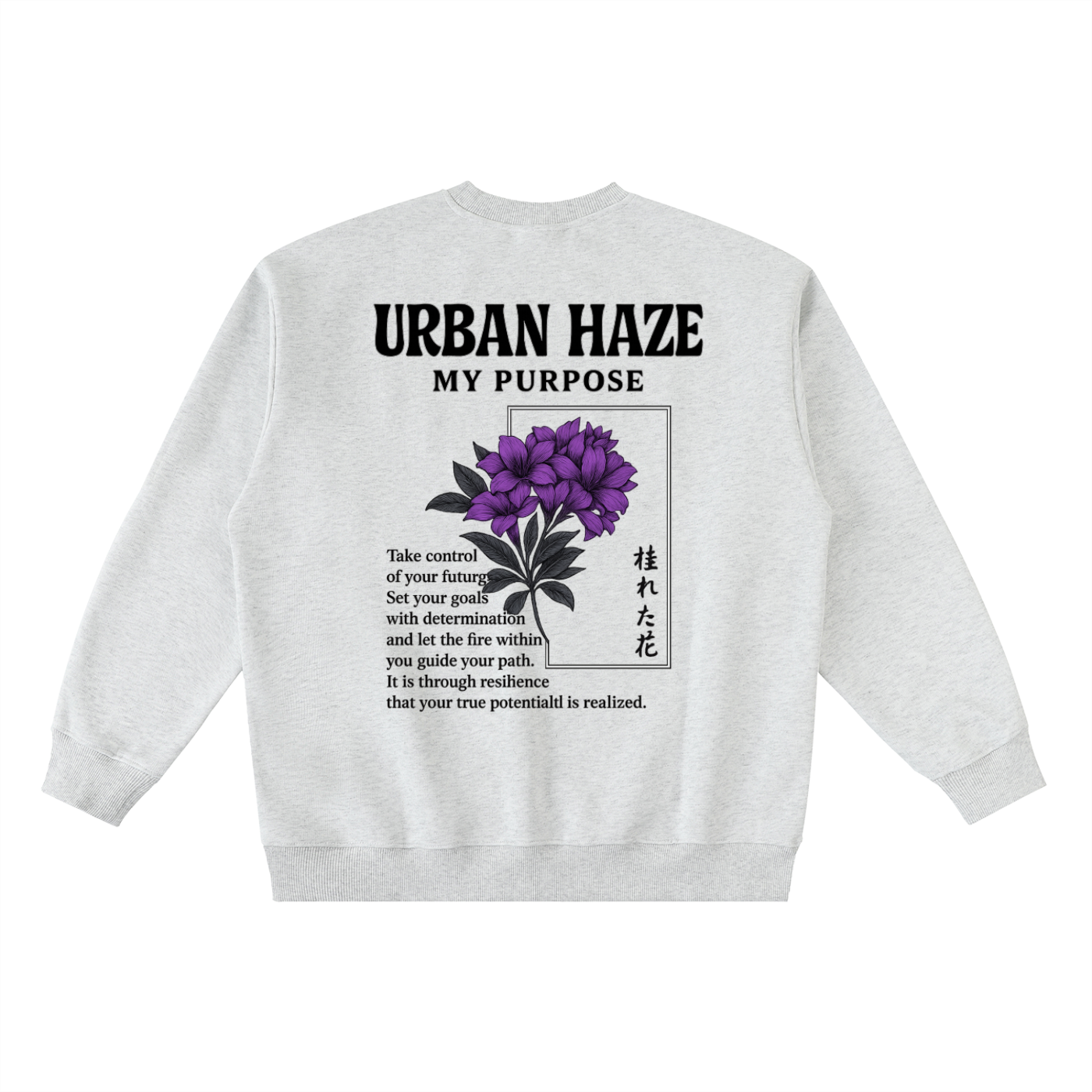 “URBAN HAZE” Oversized Crewneck Taped Sweatshirt