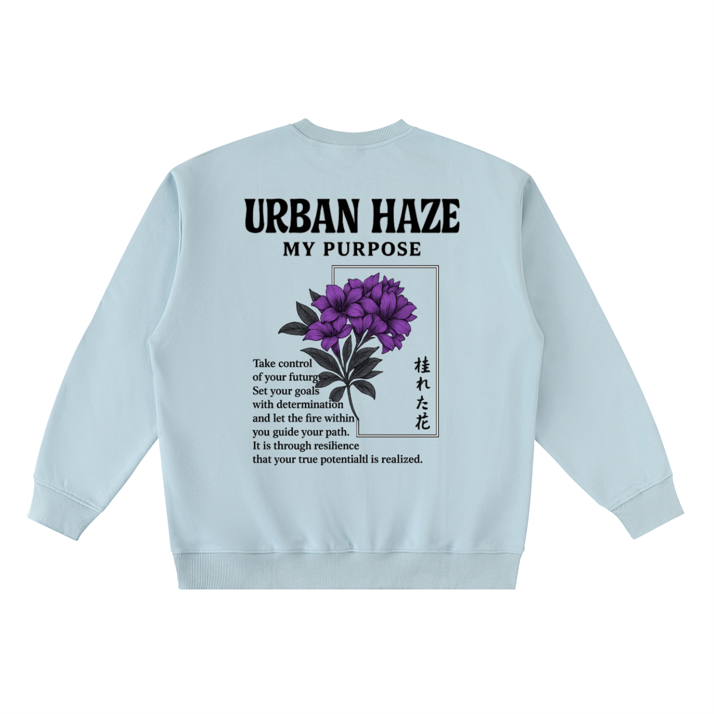 “URBAN HAZE” Oversized Crewneck Taped Sweatshirt