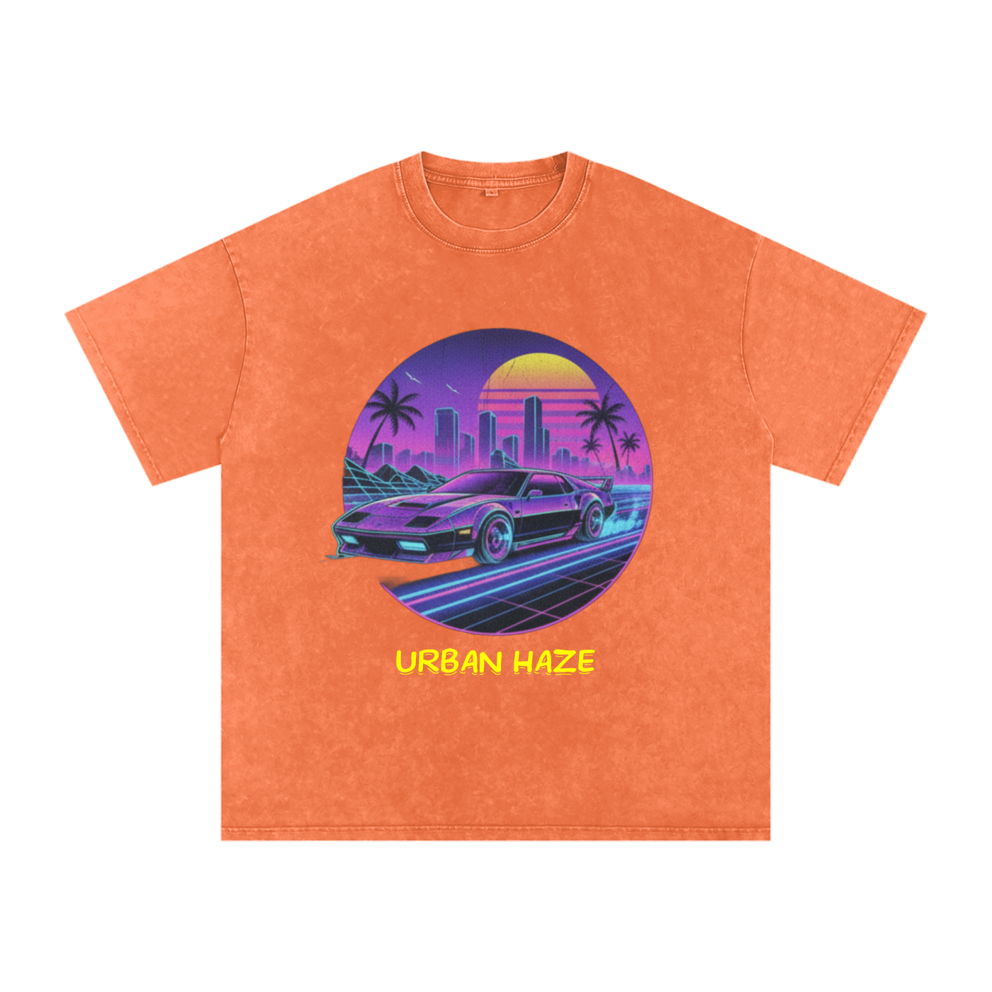 "Urban Haze" Retro Snow Washed Oversized Cotton T-Shirt