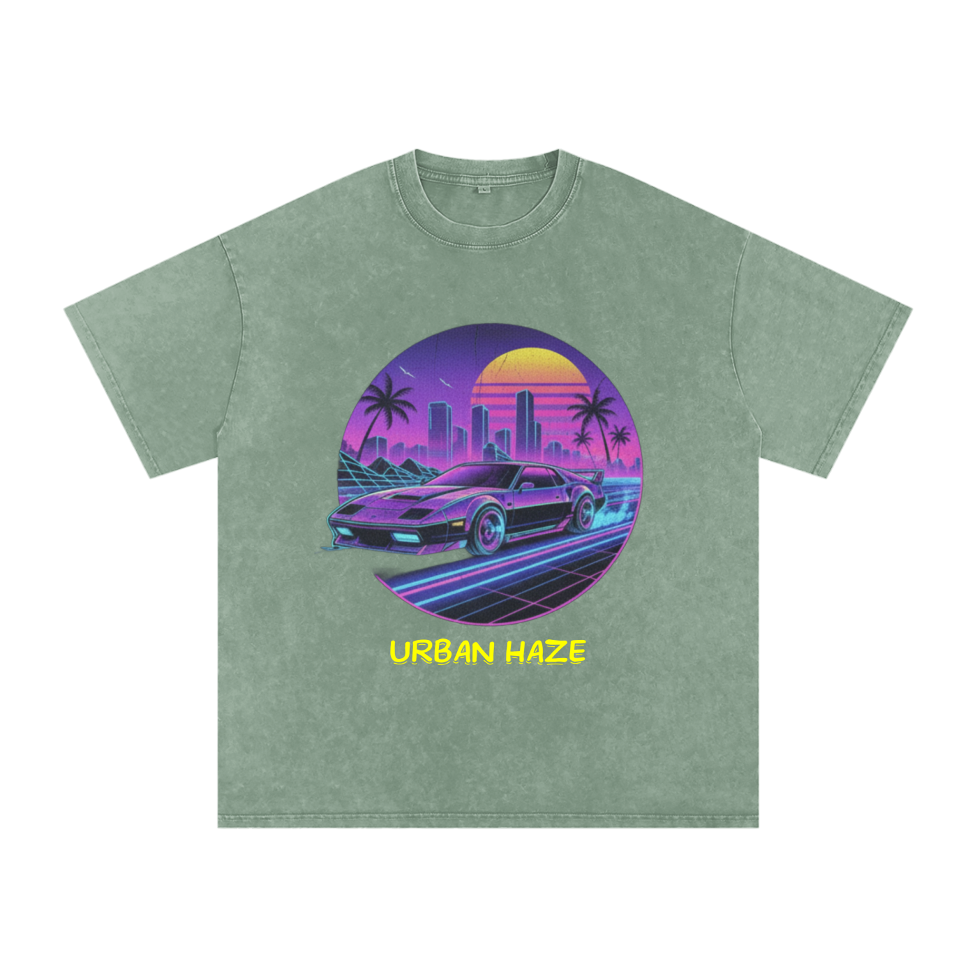 "Urban Haze" Retro Snow Washed Oversized Cotton T-Shirt