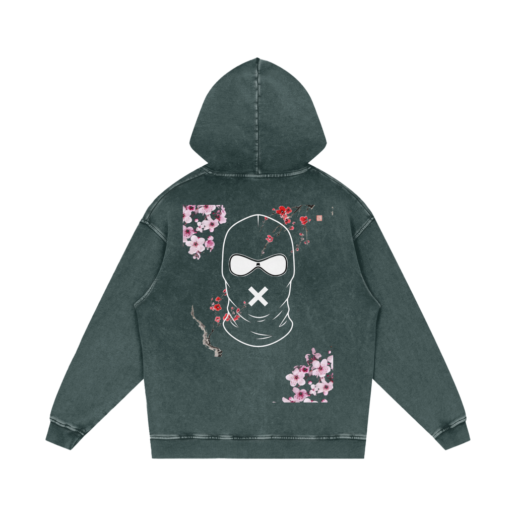 "Urban Haze" Ski Mask Snow Washed Loose Cotton Hoodie