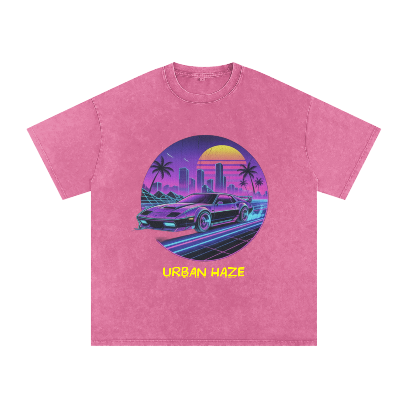 "Urban Haze" Retro Snow Washed Oversized Cotton T-Shirt