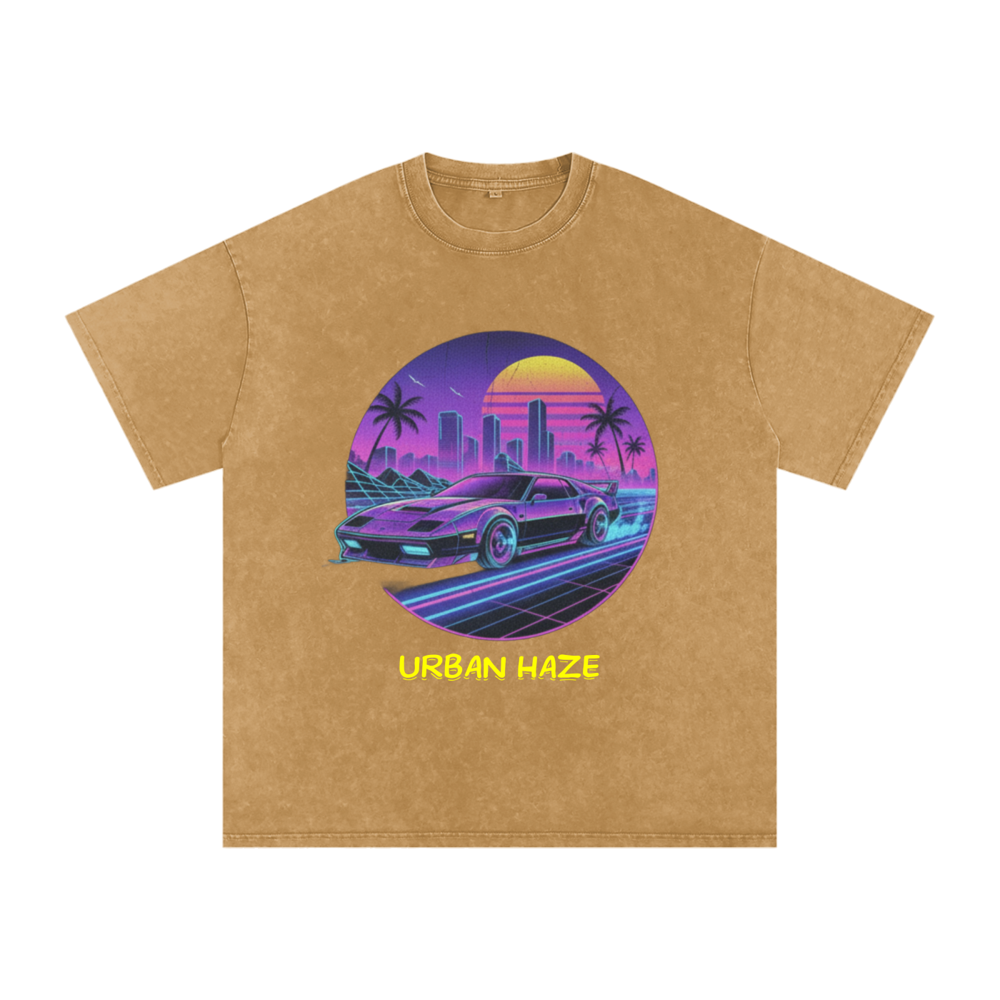 "Urban Haze" Retro Snow Washed Oversized Cotton T-Shirt