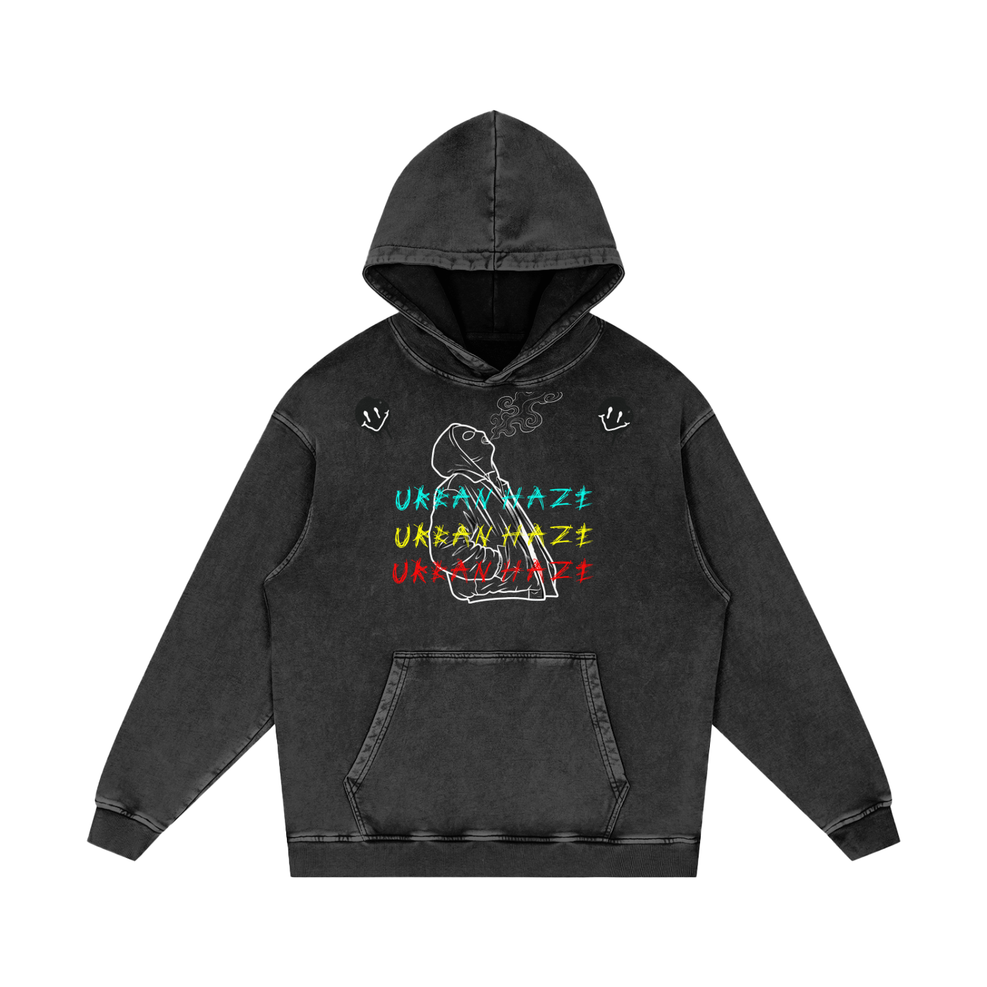 "Urban Haze" Ski Mask Snow Washed Loose Cotton Hoodie