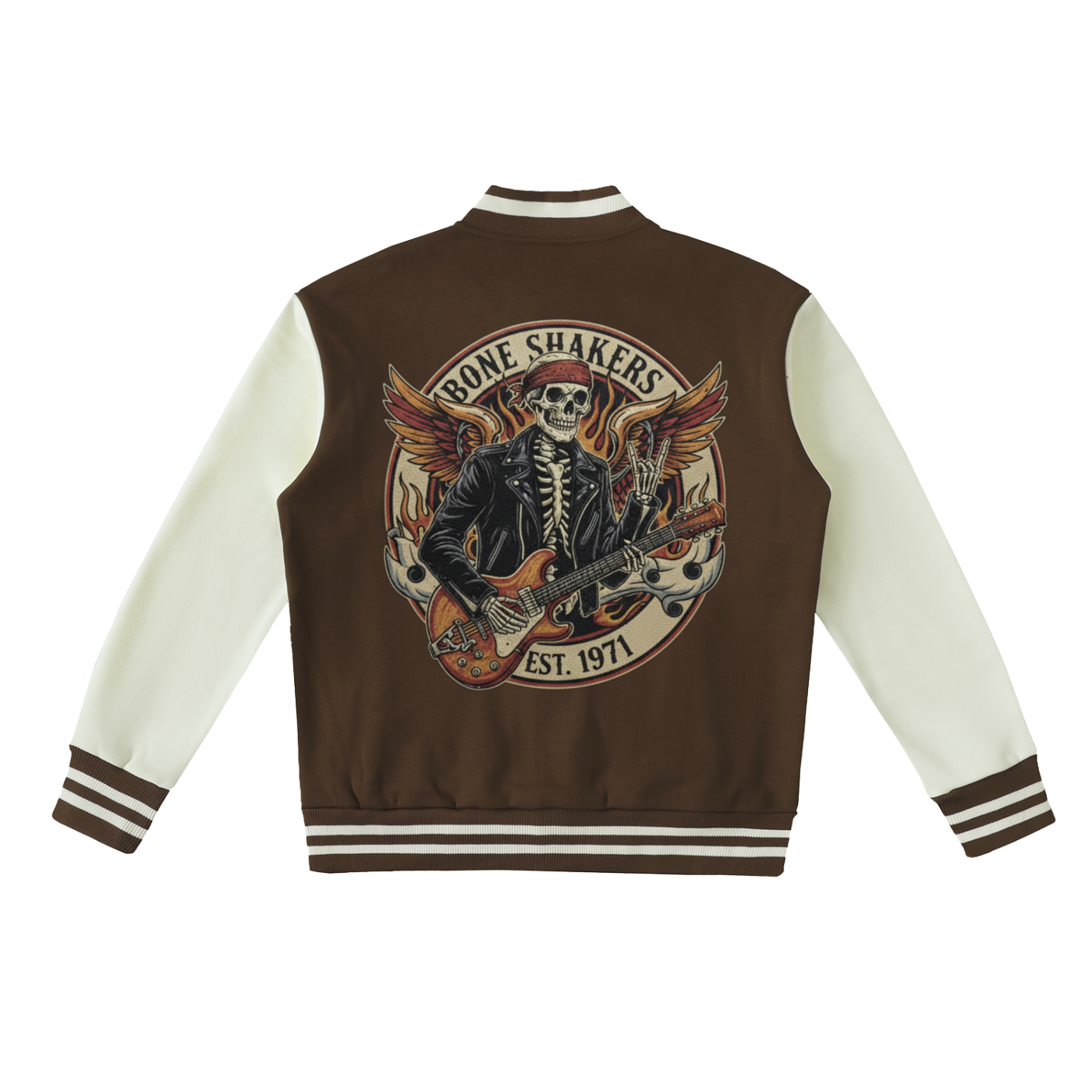 “URBAN HAZE” Bone Shakers Two-Tone Fleeced Varsity Jacket